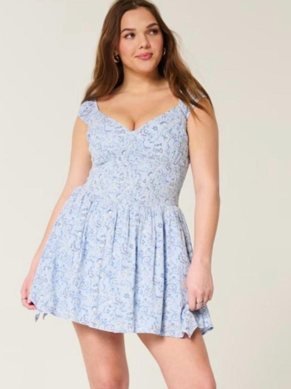 Hollister Light Blue Floral Mini Dress